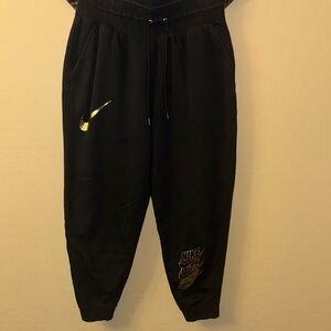 Nike Black and Gold Sweatpants